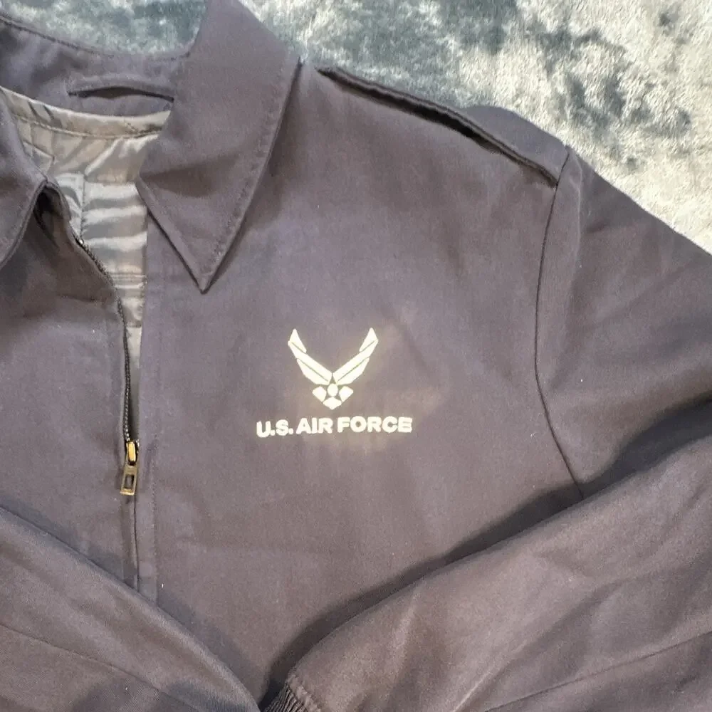 Defense Logistics Agency USAF Men’s Blue Full Zip Jacket Removable Liner 44R